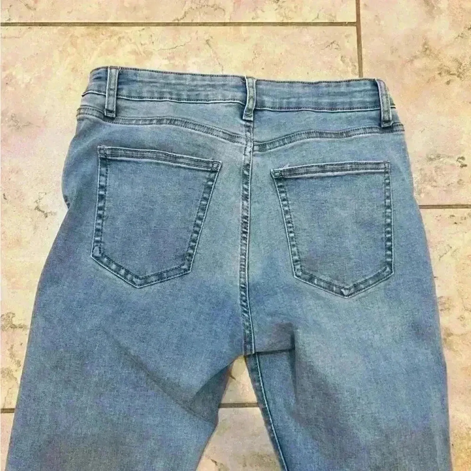 Cotton On Mid Cropped Skinny Jeans, Light Wash, Denim, Distressed, High Rise - Image 3