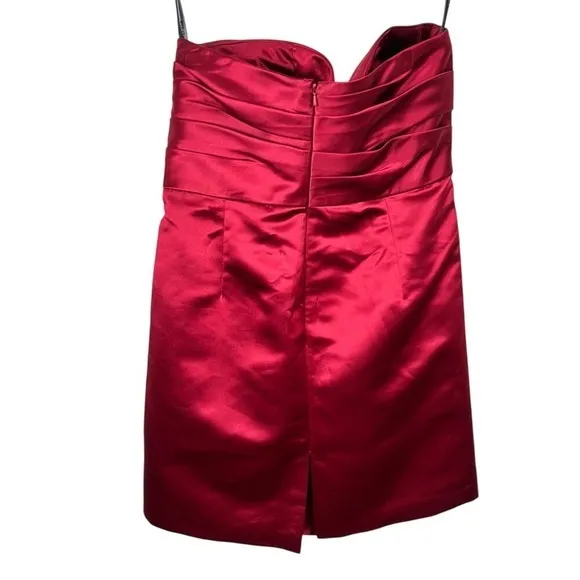 Bill Levkoff Red Strapless Ruched Satin Formal Dress Size 20 Plus Size Dress - Image 3