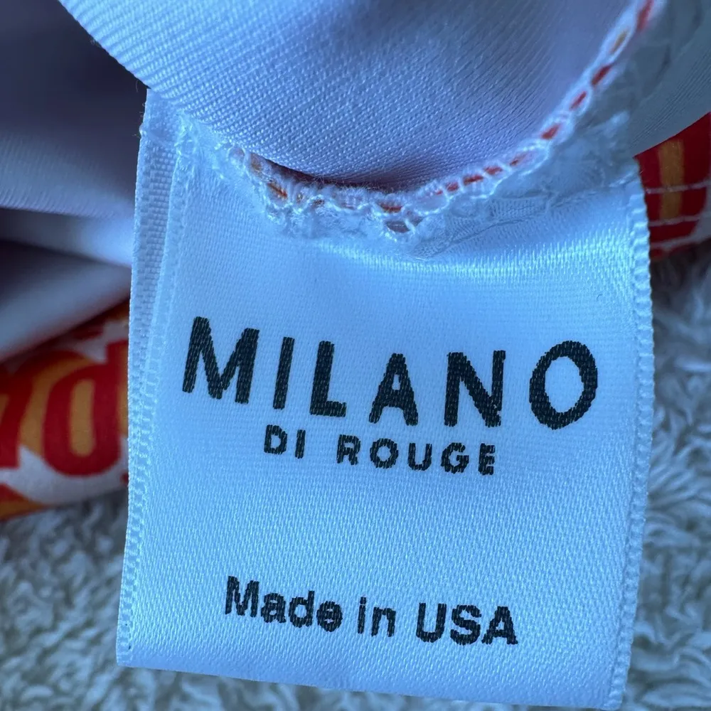 NWT Milano Di Rouge print orange dress size XS - Image 7