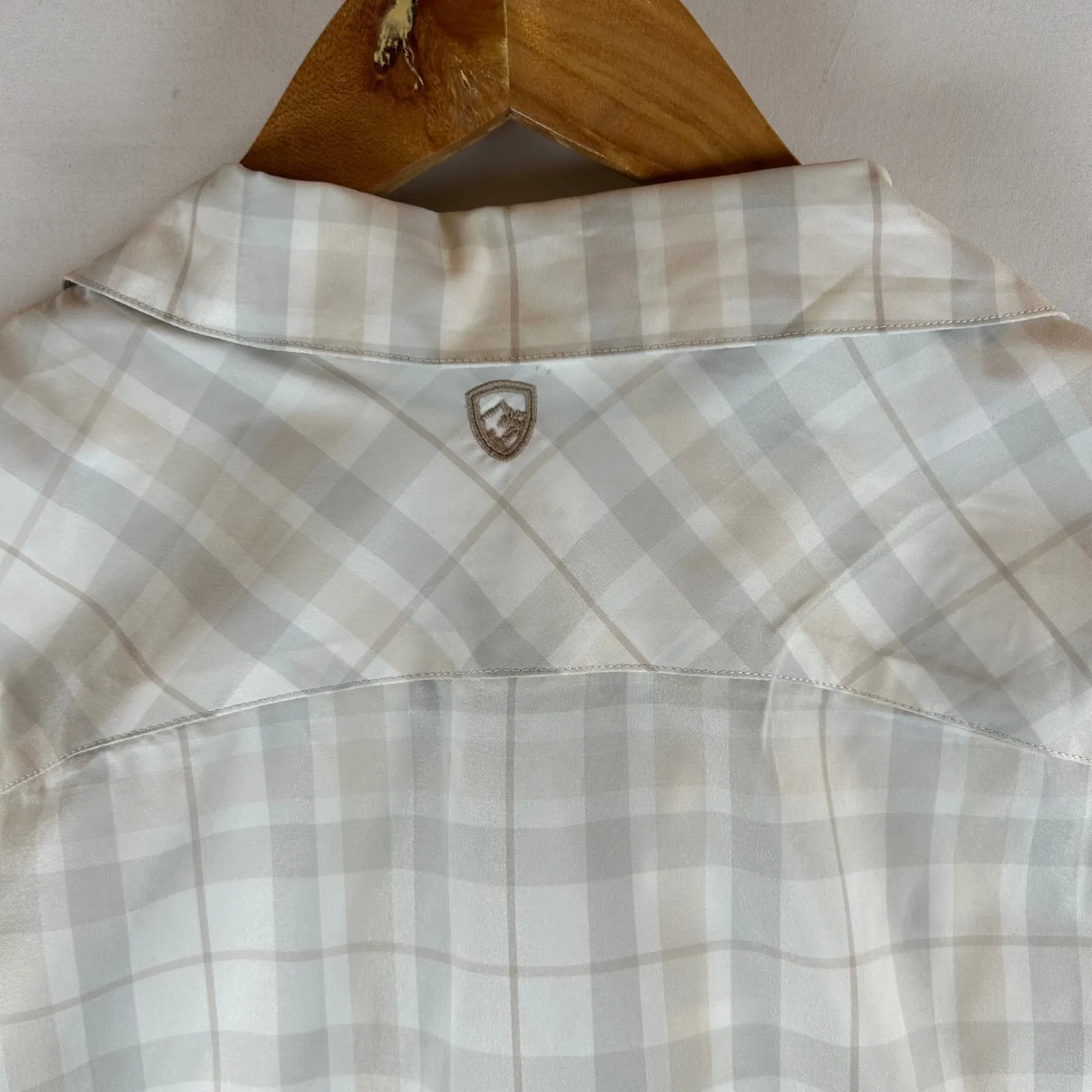 Kuhl Women's Short Sleeve Kamp Shirt Plaid Button Up Top XL - Image 6