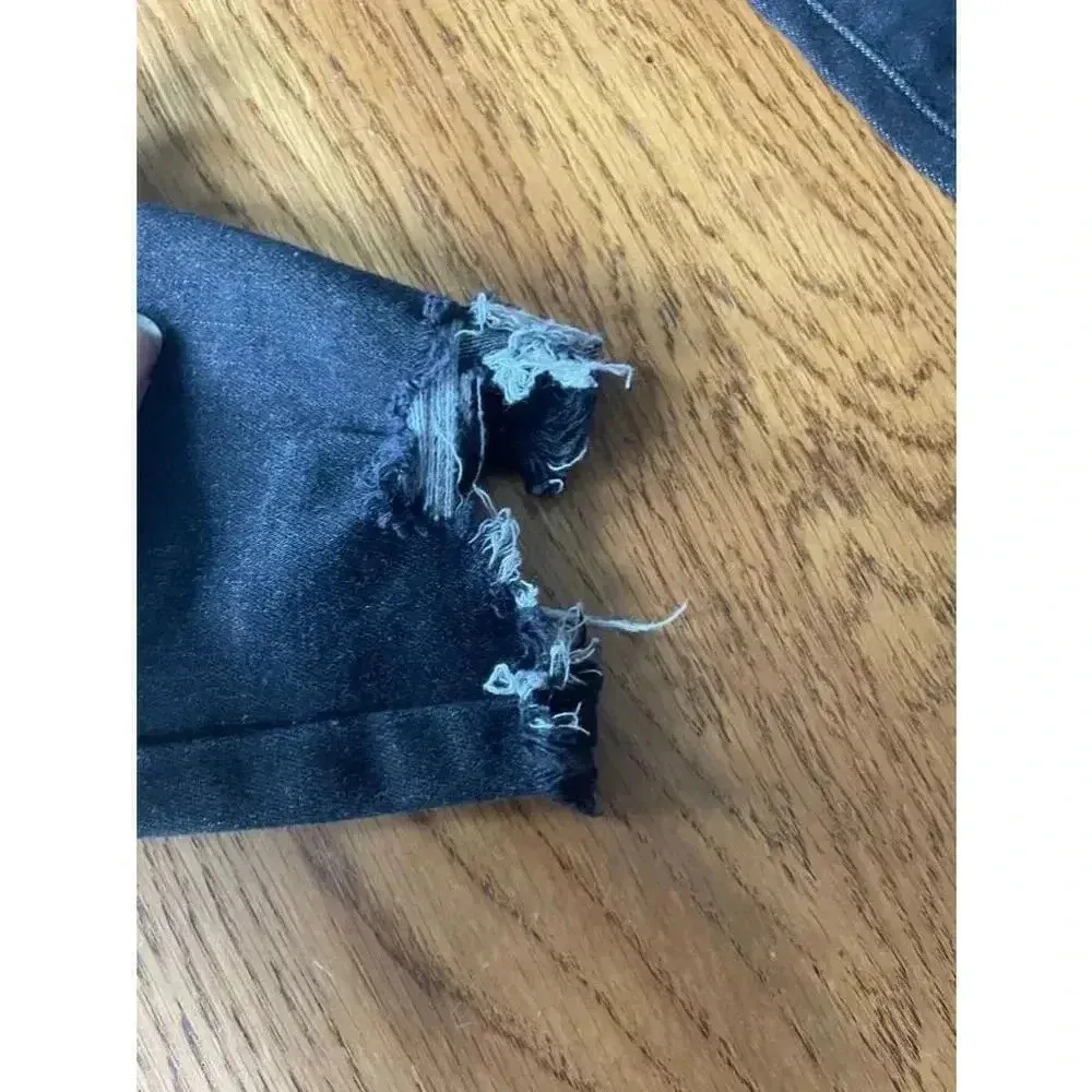 CLEARANCE! Women's KanCan Black Button Fly Distressed Jeans Size 13/30‎ Bin B - Image 2