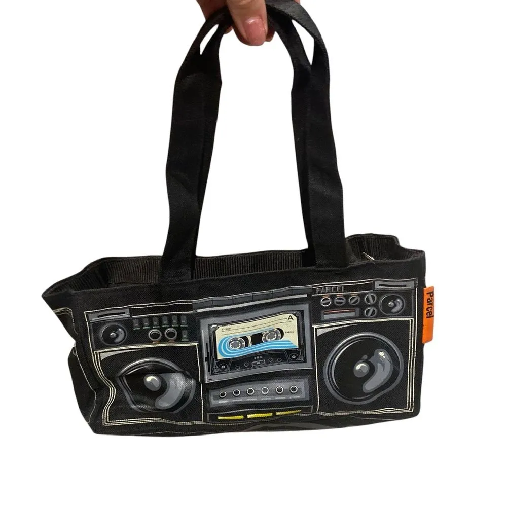 Vintage Parcel Boom Box Stereo Purse Costume Y2K 90s Streetwear‎ Retro Cassette Black - Image 4