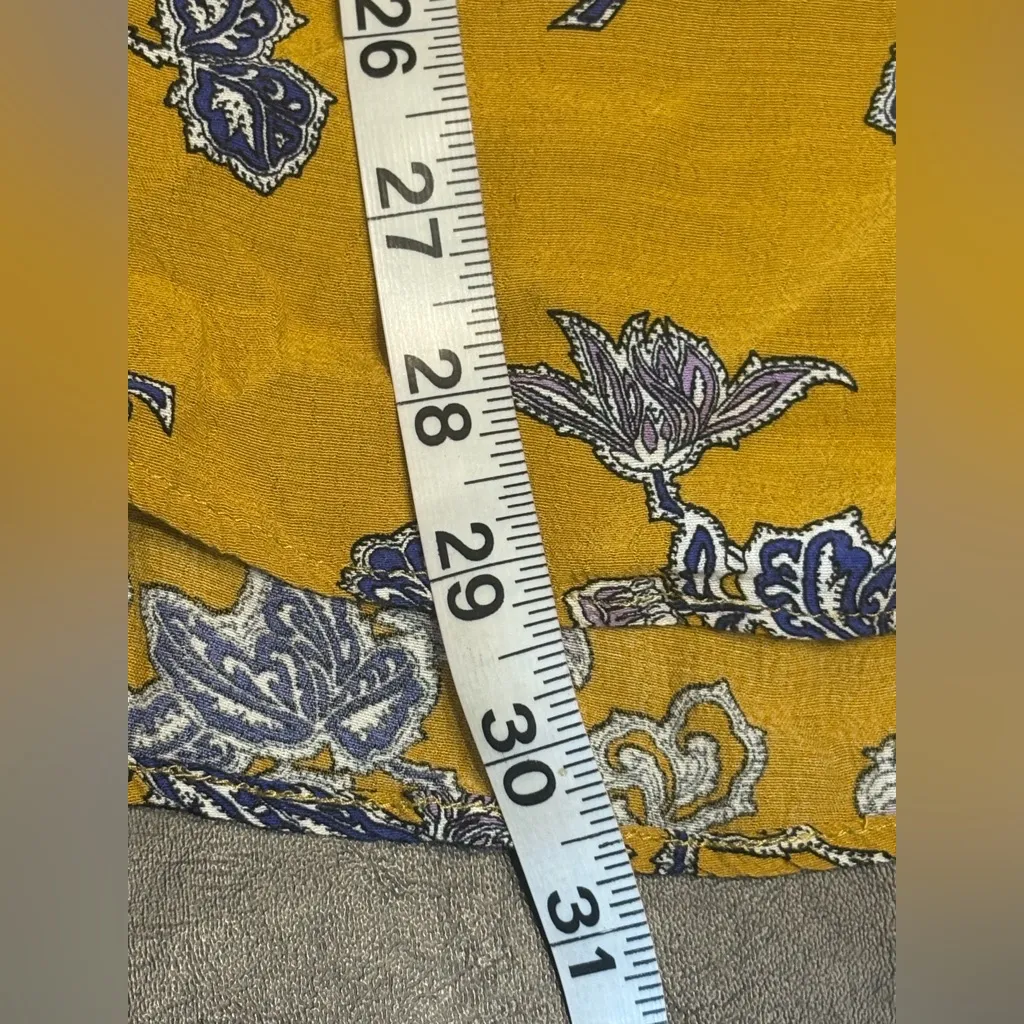 Anthropologie Mustard and Indigo Floral Mini Dress size XS * - Image 13