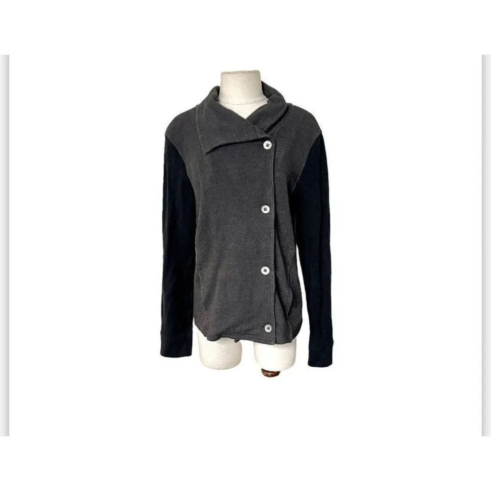 Caslon black and grey button front Sweater - Image 2