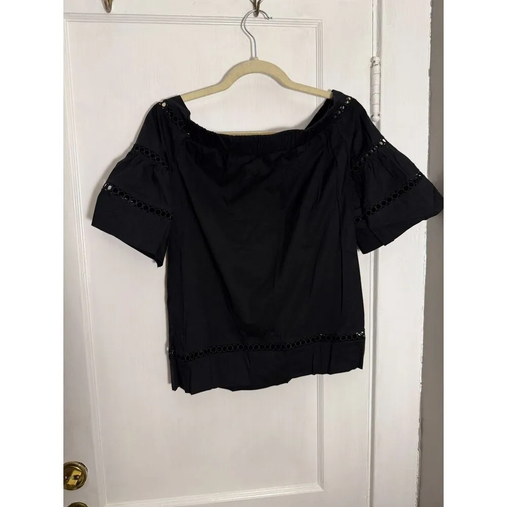 Michael Kors Trumpet Sleeve Eyelet Off The Shoulder Top - Image 3