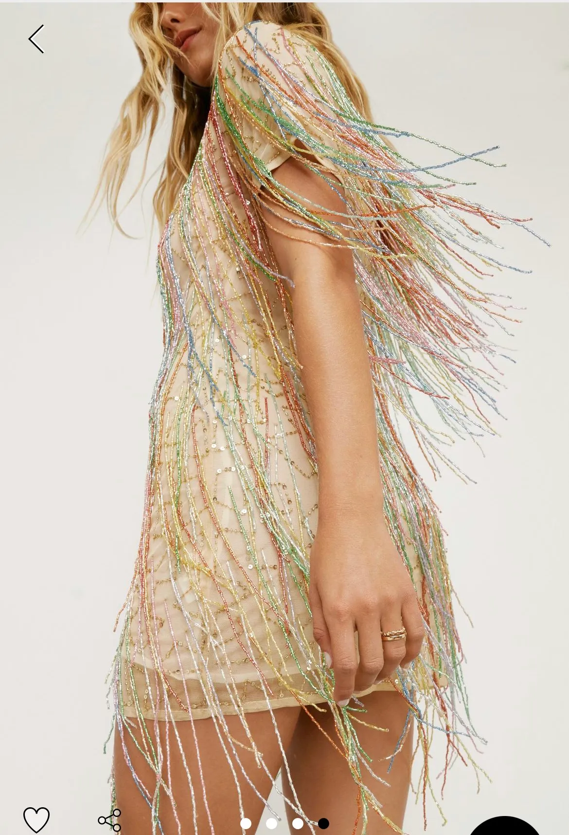 Tassel Beaded Sequin gold dress - Image 4