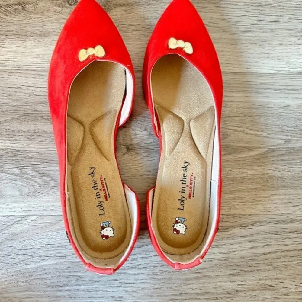 Loly in the Sky x Hello Kitty Red Suede Loafer Flats Size 5 NEW - Image 5
