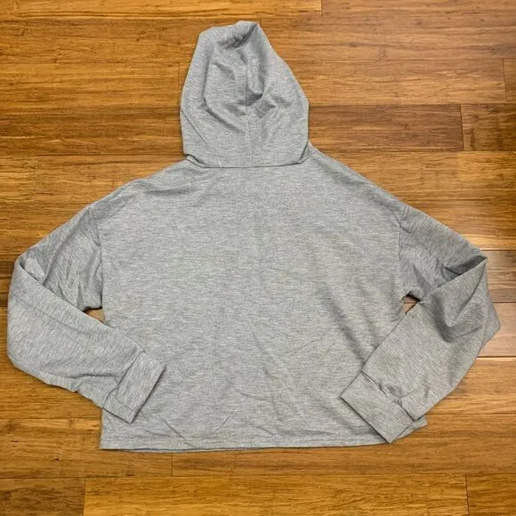 Trendy Kanye Drake Graphic Cropped Hoodie Womens XXL Sweatshirt Hip Streetwear Gray - Image 3