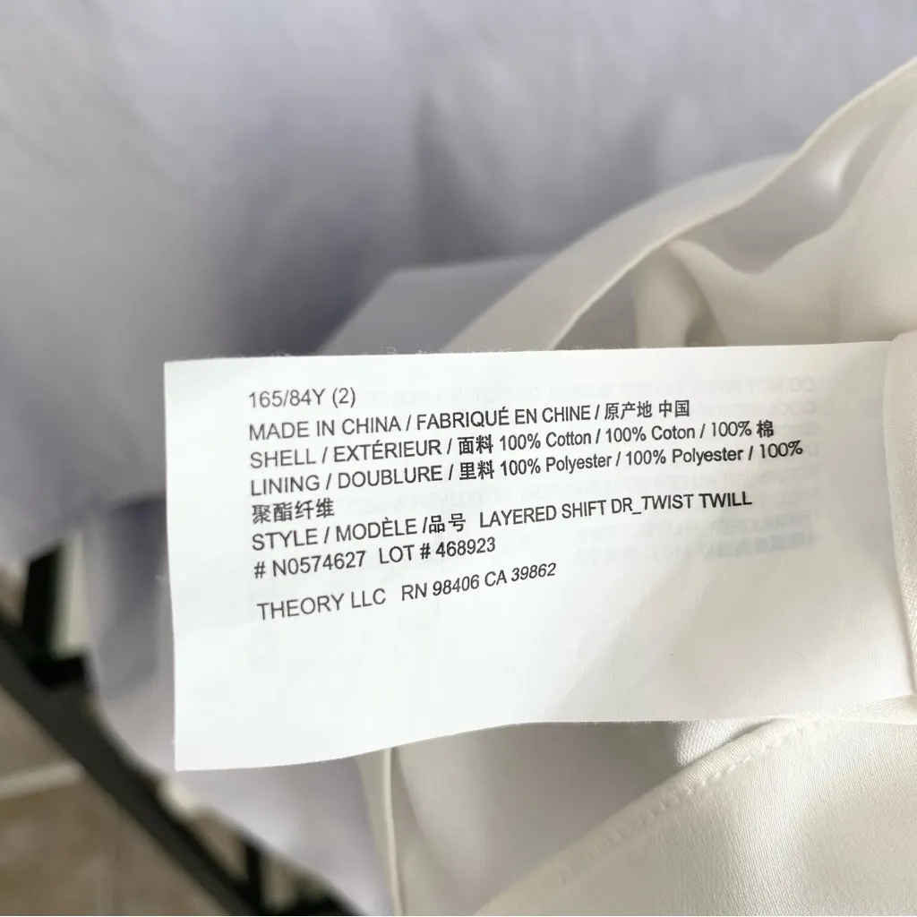 Theory Layered Shift Dress in Hydrangea Twist Twill - Image 5