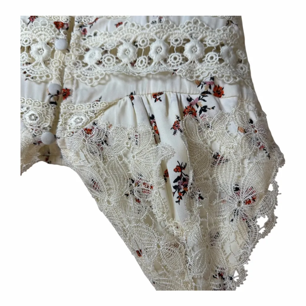 FP Intimately Out & About Maxi Slip Dress Floral XS Boho Coquette Victorian Lace Black - Image 4