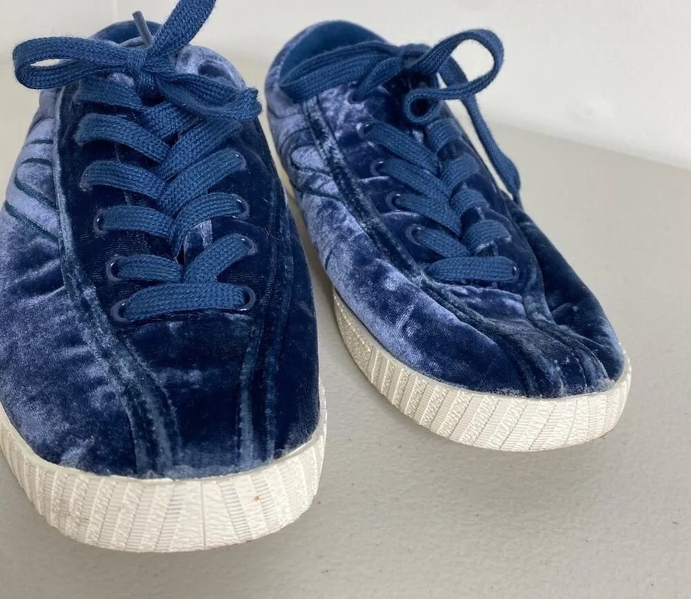 Madewell x Tretorn Blue Velvet Low Tops Lace up Sneakers Shoes Size 9 - Image 2
