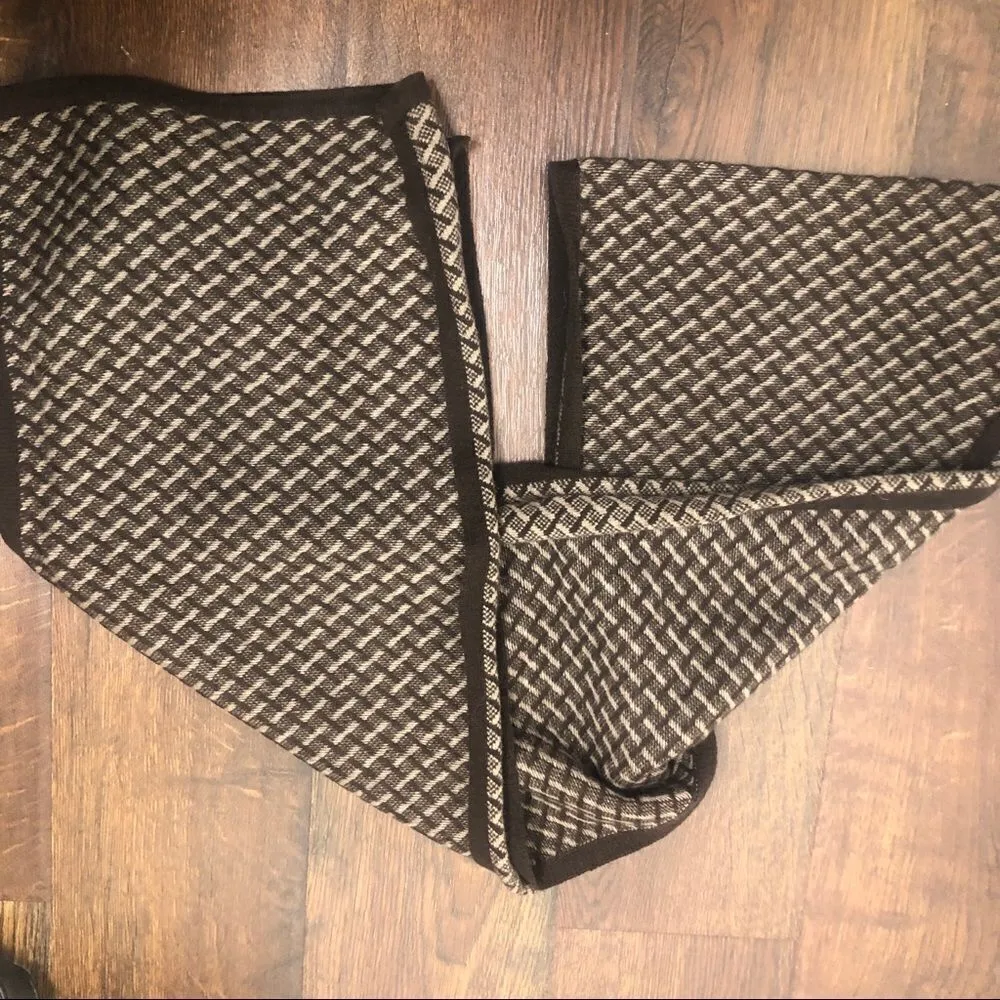 Loop + Bond Cashmere Wool Blend Print Scarf‎ Soft Warm Brown - Image 3