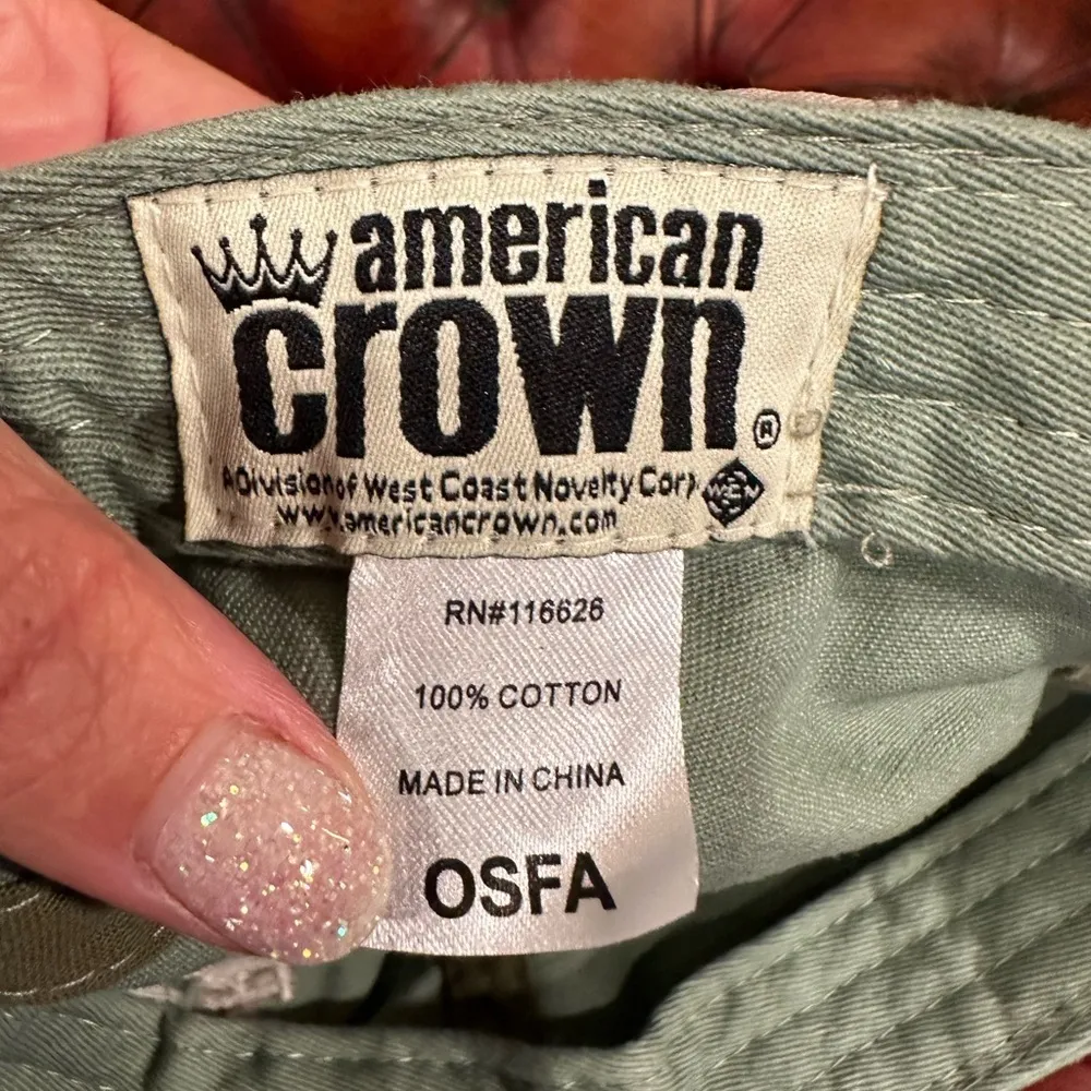 EUC AMERICAN CROWN NORTH CAROLINA GREEN Baseball hat Velcro back - Image 5