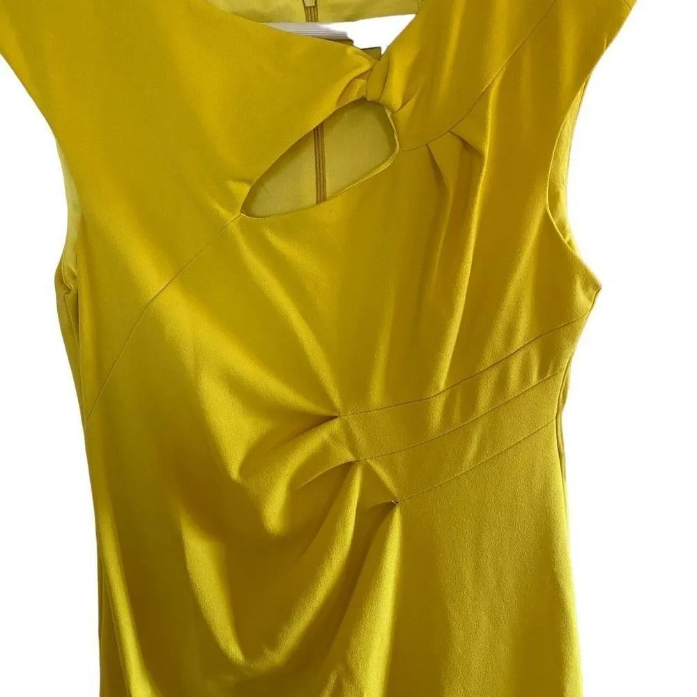 Shelby & Palmer NEW yellowish green Form fitting dress pleated washable size 6 - Image 4