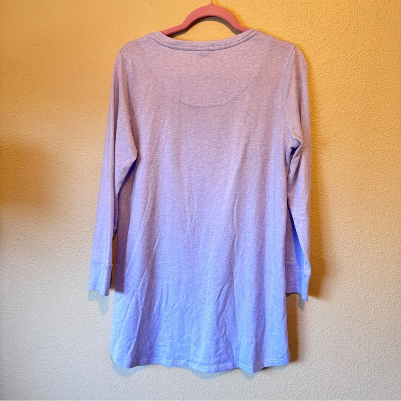 Laura Ashley Lavender Night Sleep Shirt Womens L Day Dream Embroidered Warm - Image 9