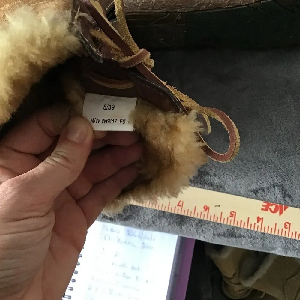 Born Women's Size 6.5/36.5 Nome Suede Shearling Brown Laces On The Sides Boots Tan - Image 8