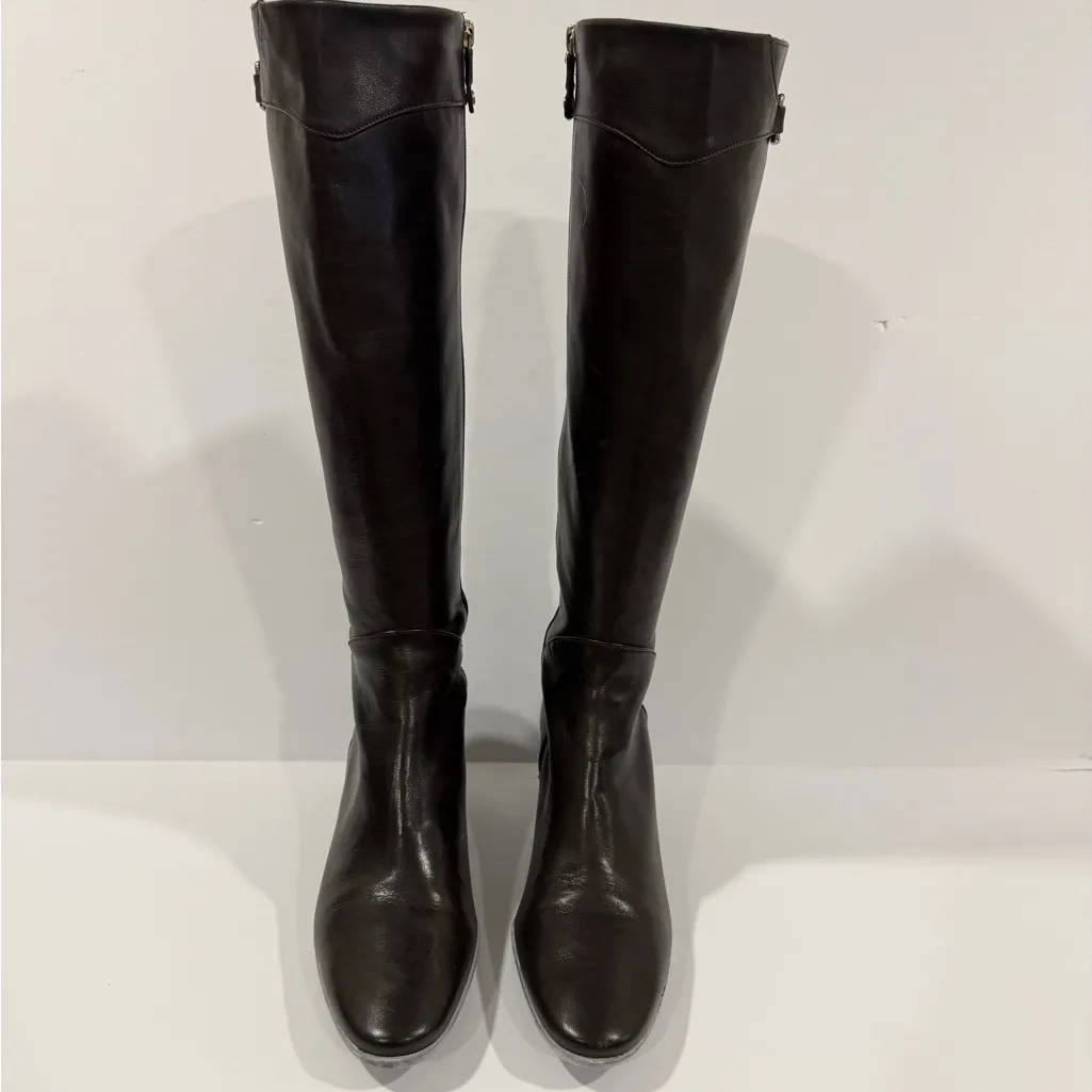 Cole Haan dark brown espresso Leather Knee-High Boots Women’s 7 B Made in Brazil - Image 11