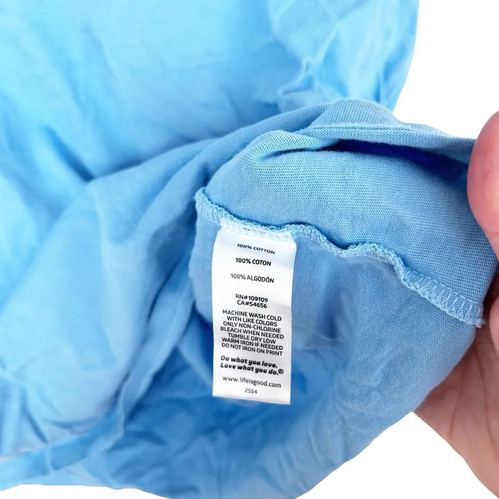 Life is Good American Flag Bicycle Blue Short Sleeve T Shirt Sz M - Image 5