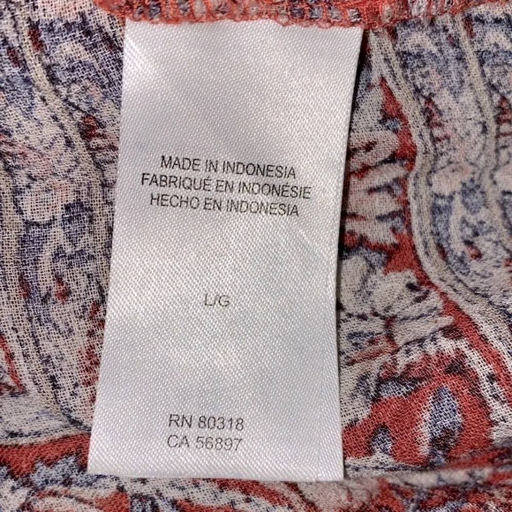 LUCKY BRAND red floral top size large - Image 8