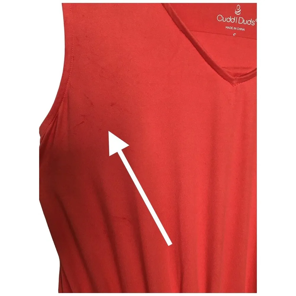 Cuddl Duds Womens Size S Flexwear Romper Tank Dress Sleeveless Spiced Coral - Image 7