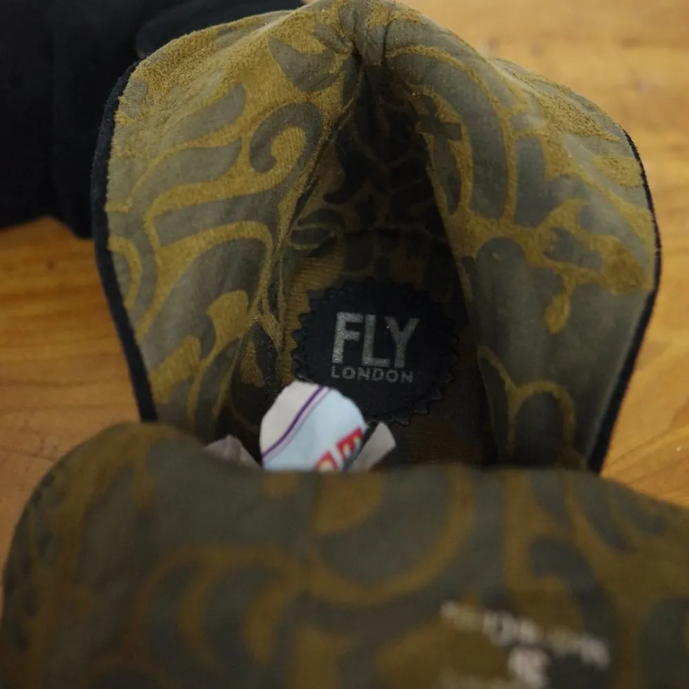 Fly London  Black Suede Wedge Ankle Boots Size EU 39 - Image 5