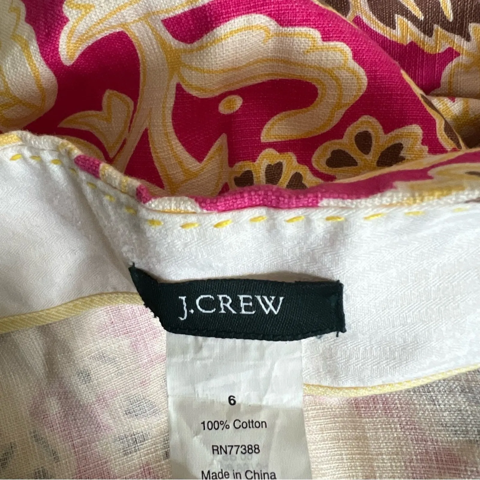 J. Crew Mini Skirt Womens 6 Pink Cream Tie Waist 100% Cotton Coconut Girl Preppy - Image 4