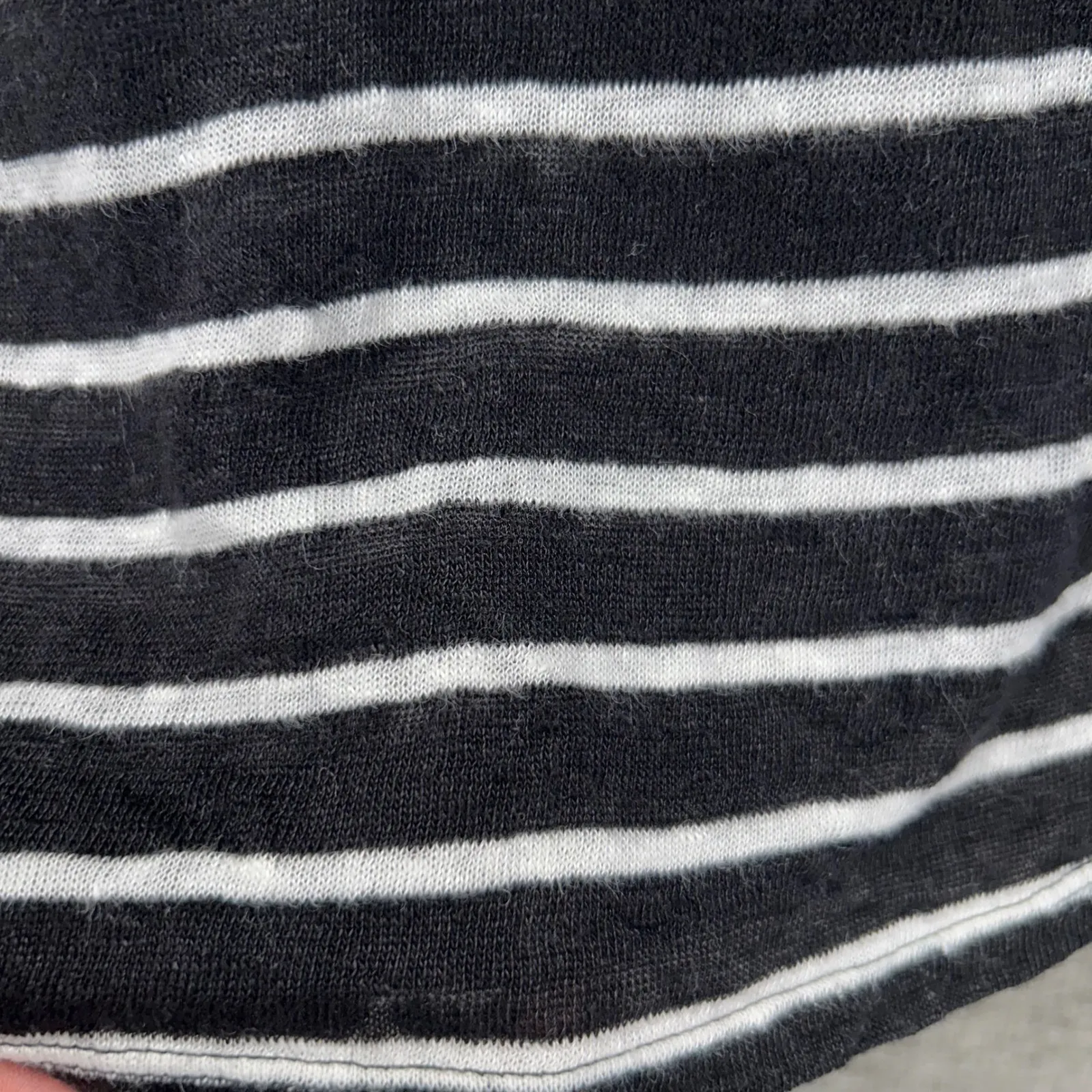 Vince Womens Linen Shirt Size M Summer Nautical Coastal Old‎ Money Striped Boxy - Image 7