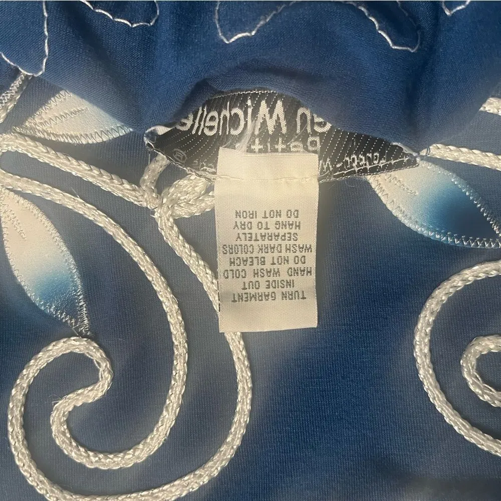 Vintage Lauren Michelle Petite Blue White Floral Blouse PL Large Size undefined - Image 7