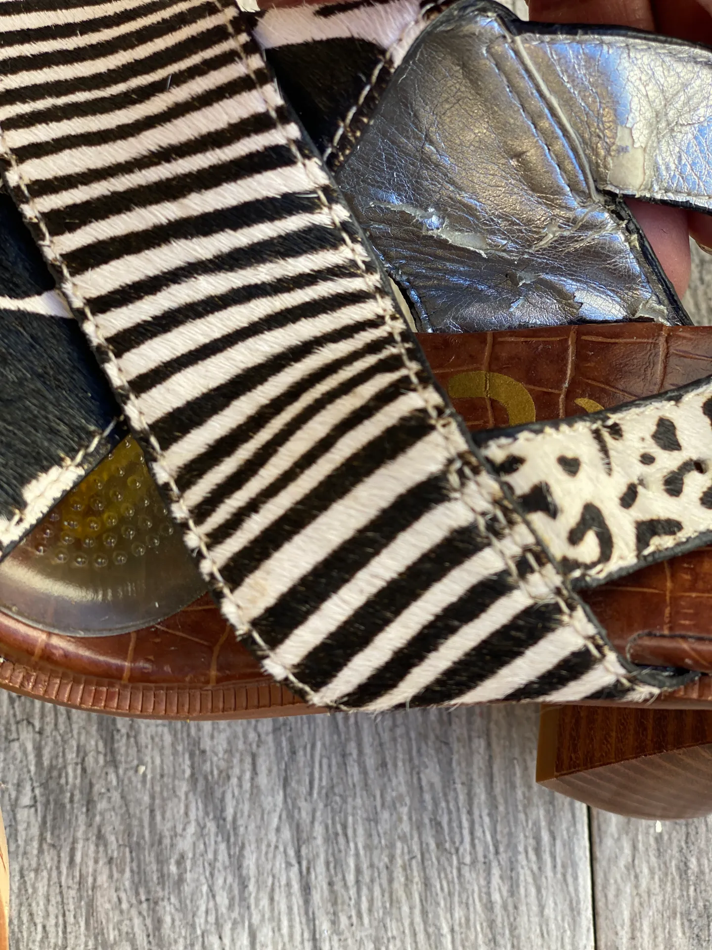 Sam Edelman slingback crisscross leopard print sandal size 8.5 - Image 5