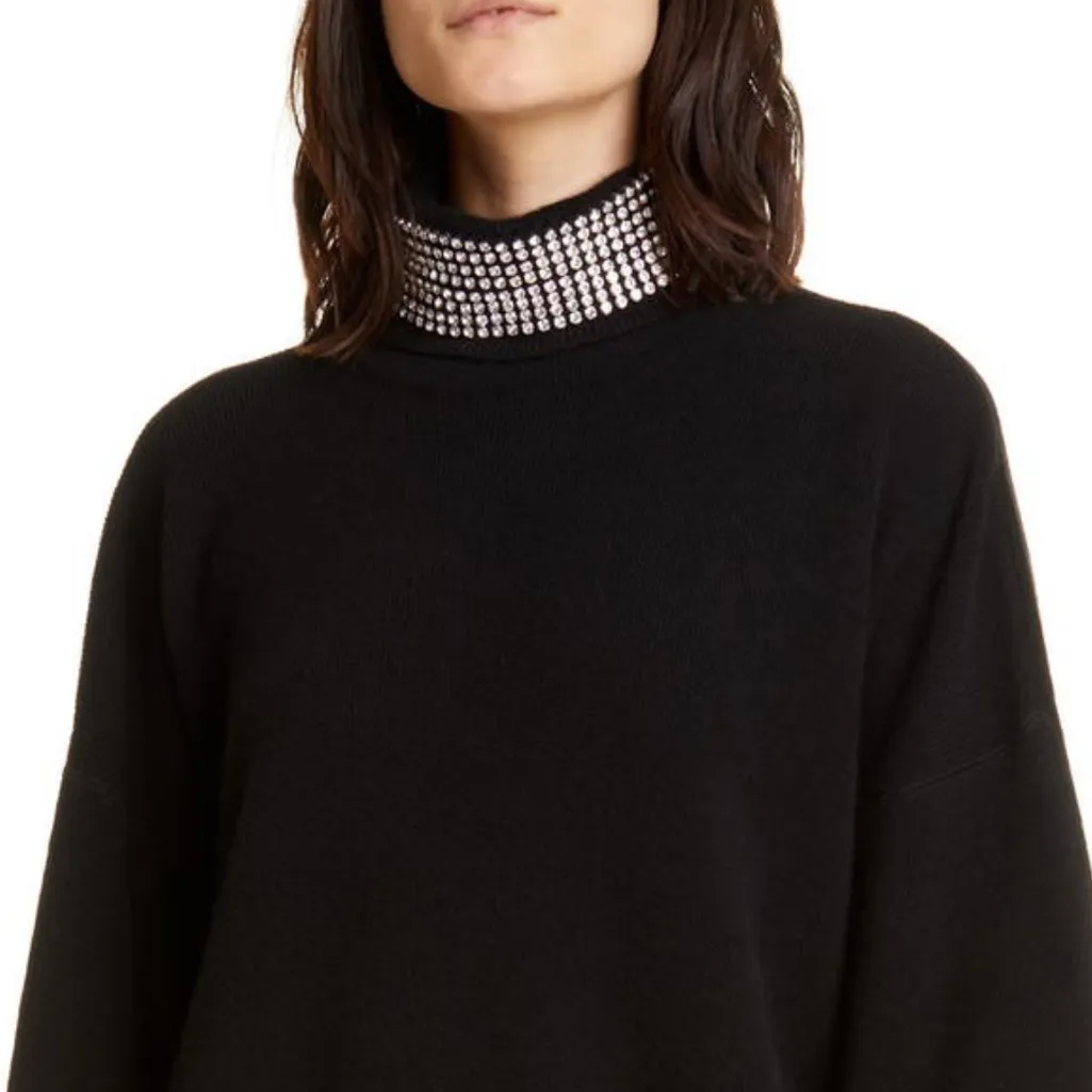 Alexander Wang Crystal Turtleneck Turtleneck Pullover Sweater Black - Image 7