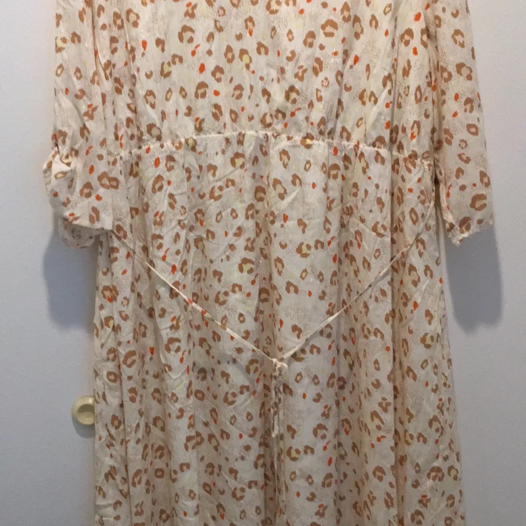 New Women’s 89th & Madison Leopard Print Lined Maxi Dress Size 2X Tan - Image 7