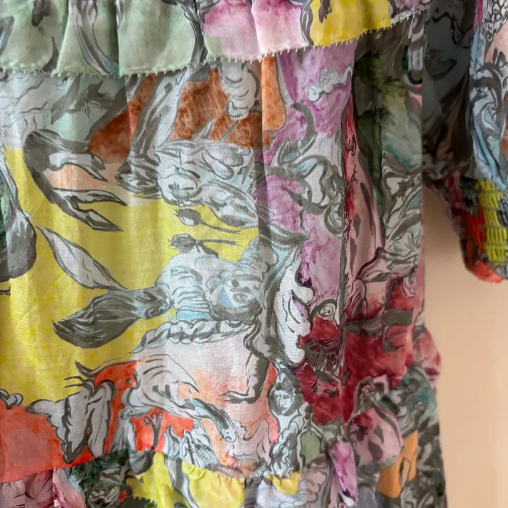 NEW Alice + Olivia Layla Midi Dress Lola’s Dream Rare Printed Size Small Graphic - Image 15