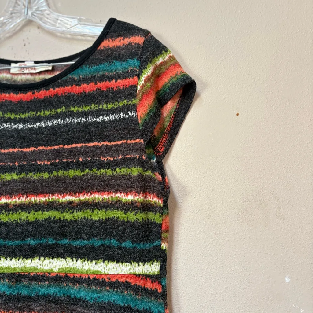 Aryeh Striped Sweater Dress Size Large Cap Sleeve Knit Casual Fall Winter - Image 3