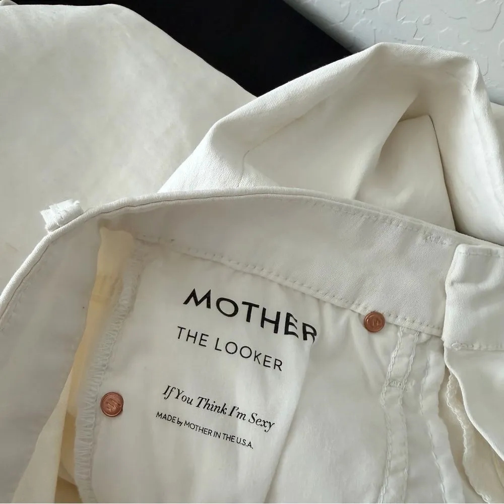 Mother High Waisted The Looker Coated Jeans in If You Think I’m Sexy Size 26 White - Image 8