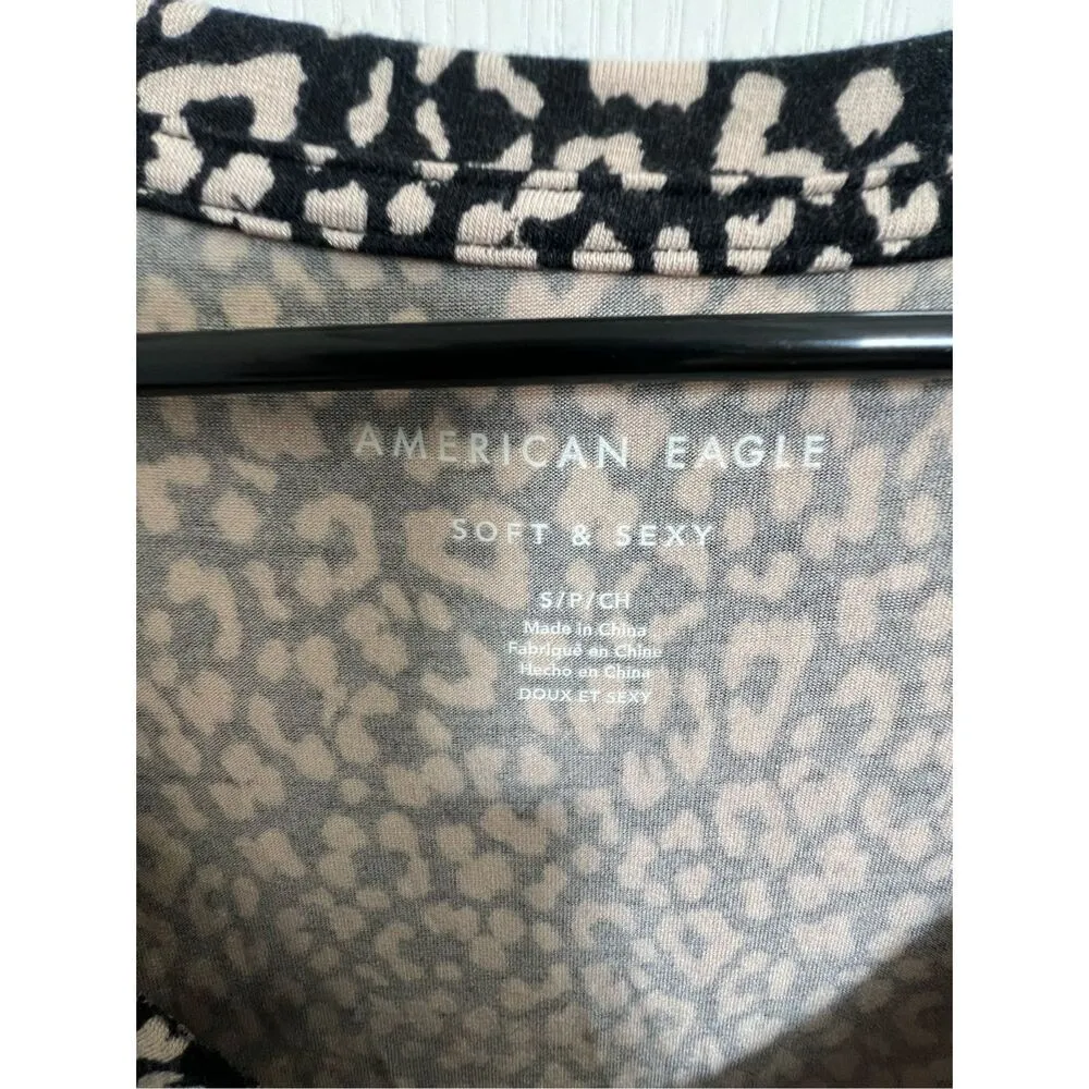 American Eagle Cheetah Print Super Soft Short Sleeve T-Shirt - Image 2