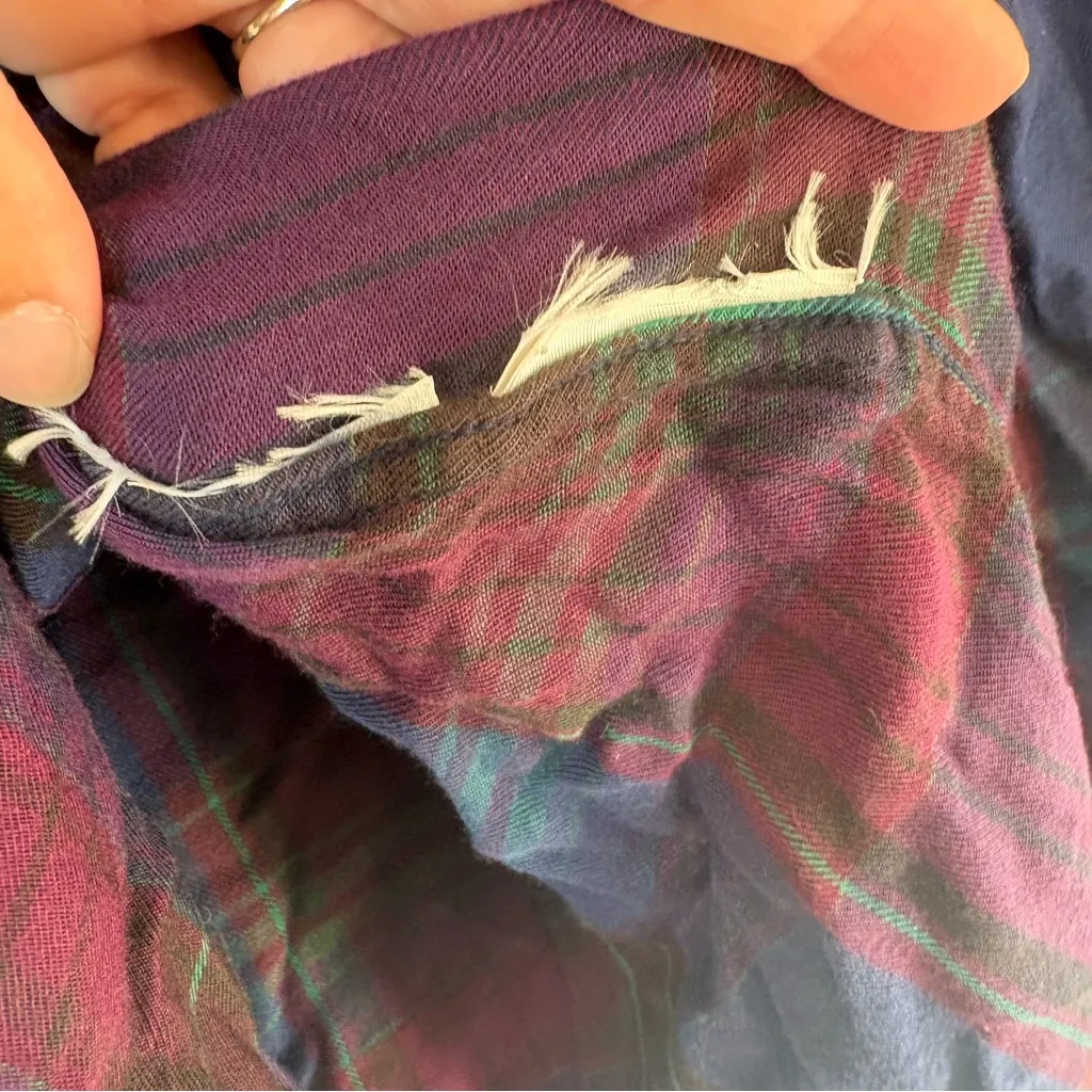 Levi's Casual Plaid Shirt - Blue and Purple boyfriend fit XS - Image 5