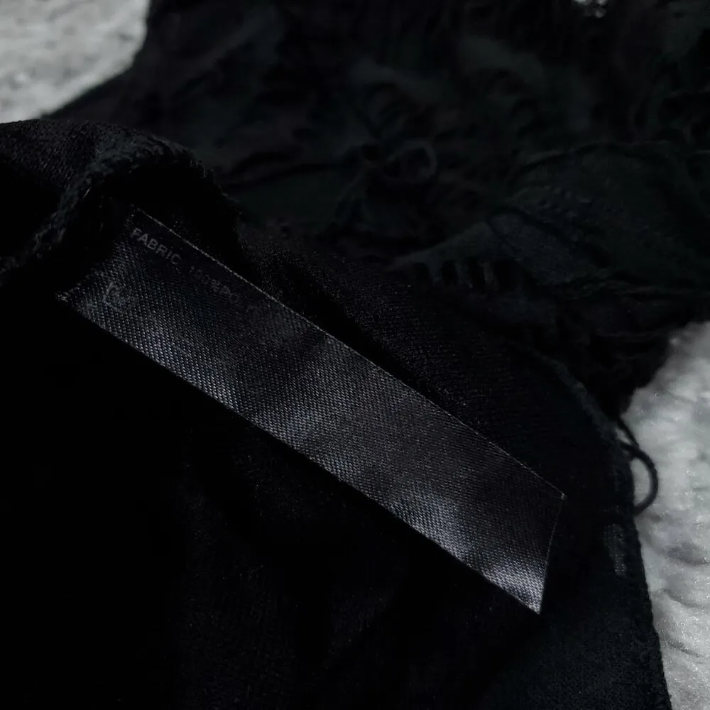 READ Dolls Kill Widow Toxic For Life Shredded Top Shirt Black Size Large - Image 10