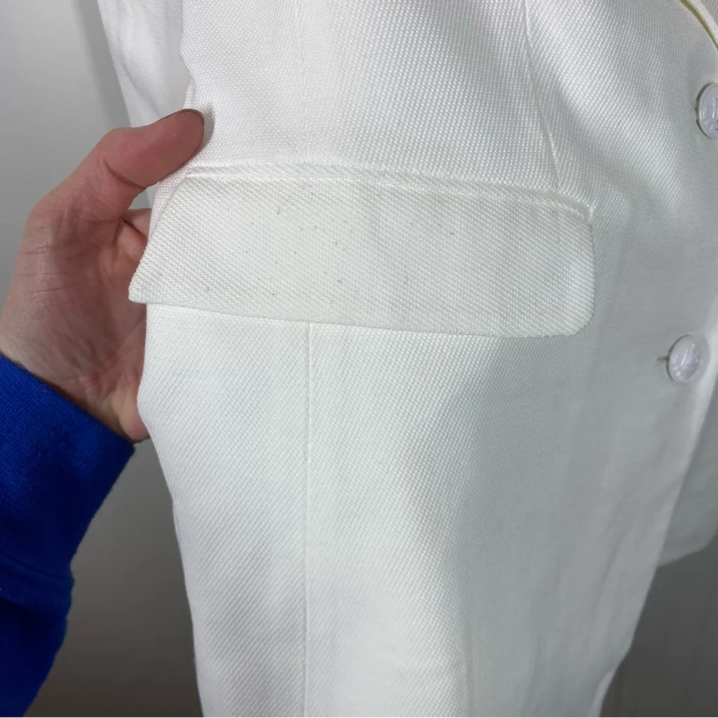 Rag & Bone Lillian Lace Up Oversized Blazer in ivory size 4 academia business - Image 3