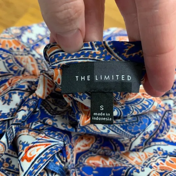 The Limited Halter Top Womens‎ Size Small Paisley Print Sleeveless Blouse Blue - Image 5