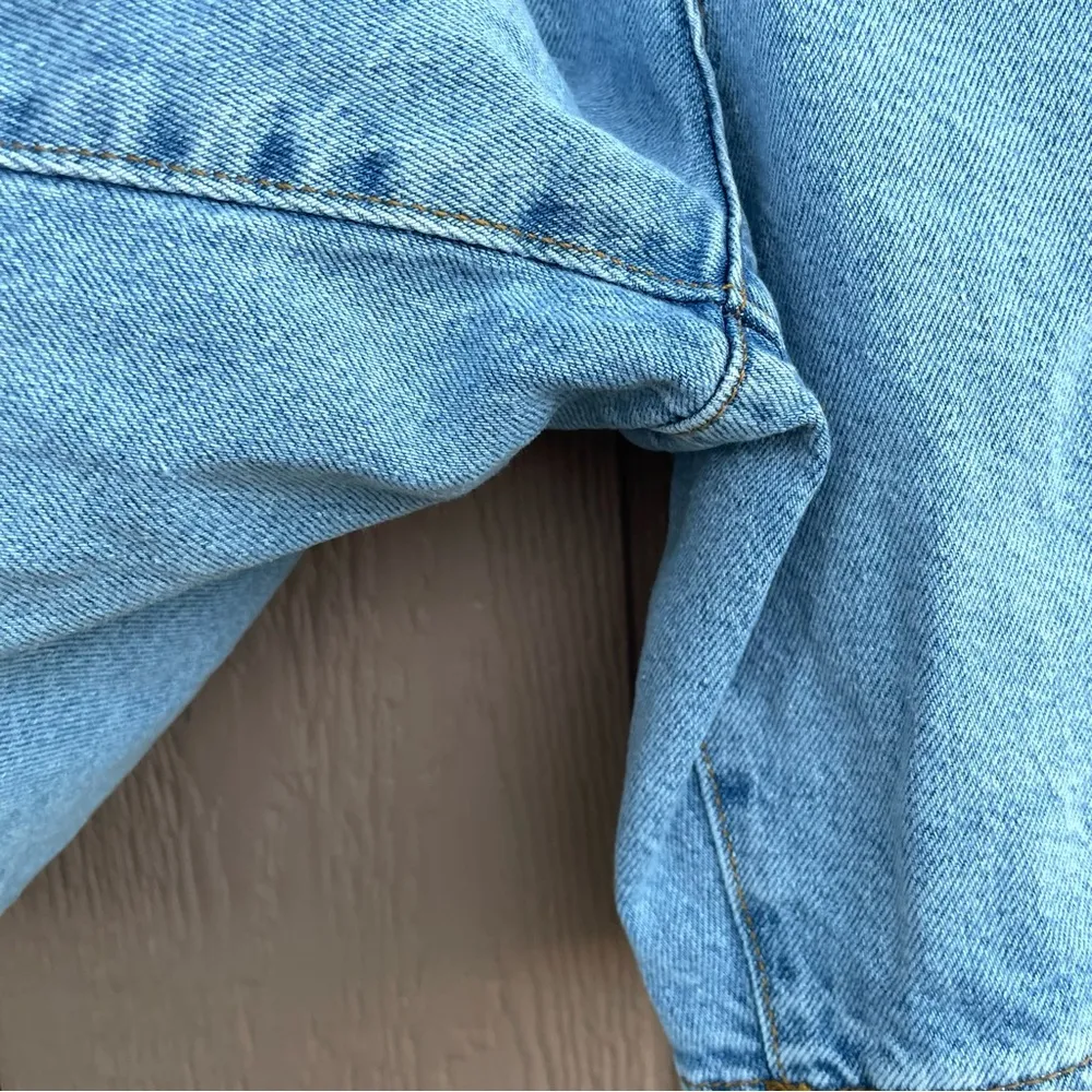 ASOS Womens Unisex Shorts Blue Denim Jean Baggy Box Pleated 90’s Size 40 - Image 10