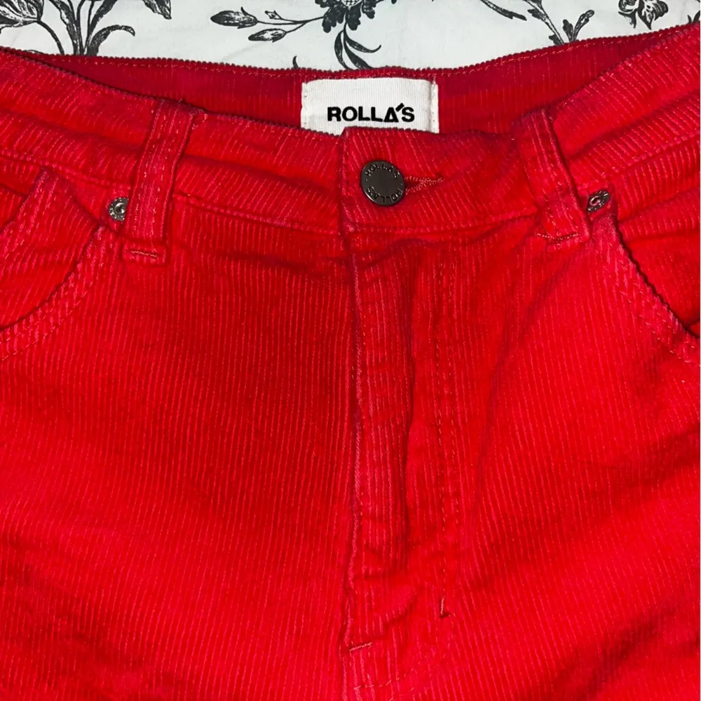 Rollas dusters watermelon red ribbed high rise shorts size 26 - Image 2