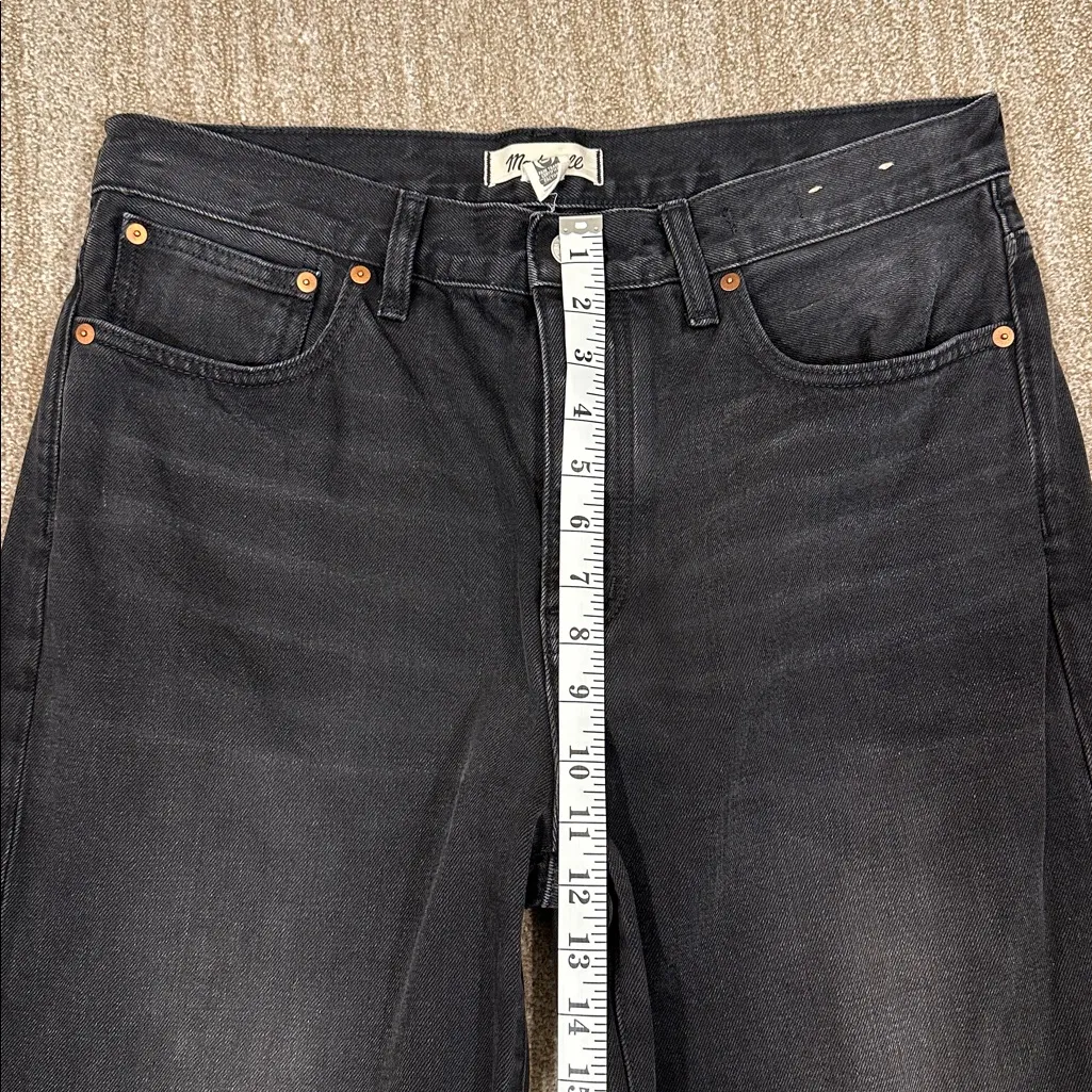 Madewell Black Kent Wash Low Slung Straight 100% Cotton Jeans Women Size 29 - Image 8