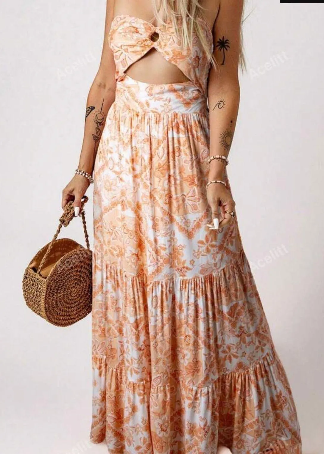 orange beach dress - Image 2