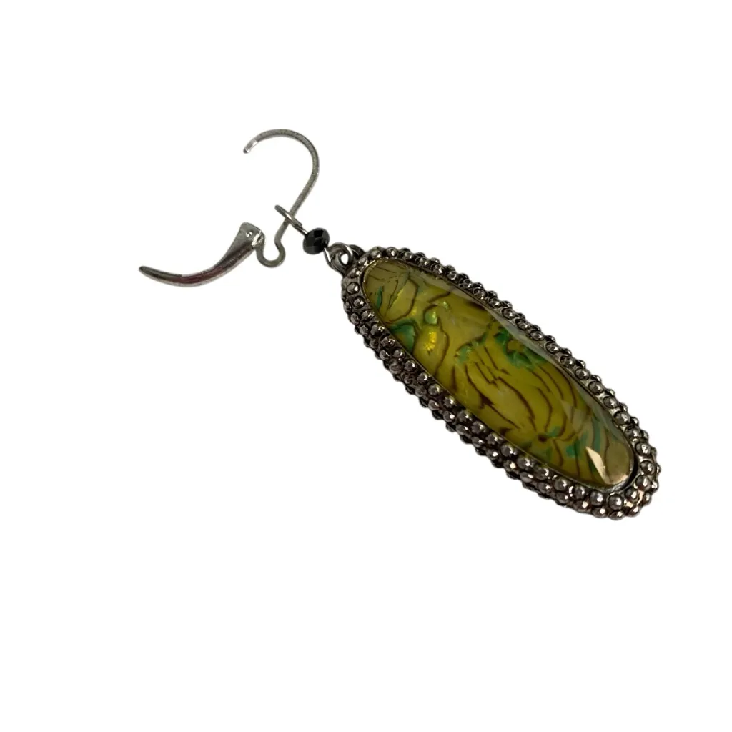 Dana Buchman Earrings Green and Yellow Silver Long Dangle Earrings NEW - Image 5