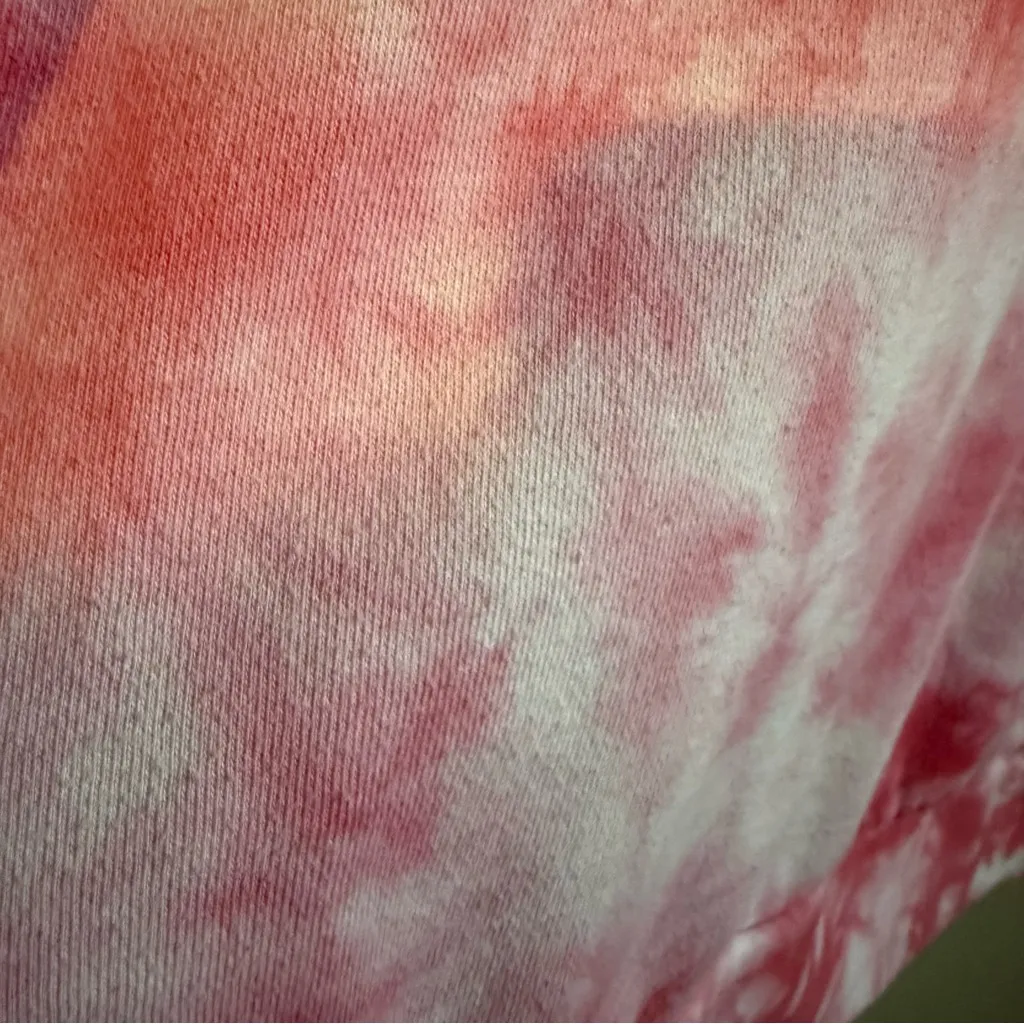 Vans Pink Tie Dye Crop Crewneck Sweatshirt Size Large - Image 4