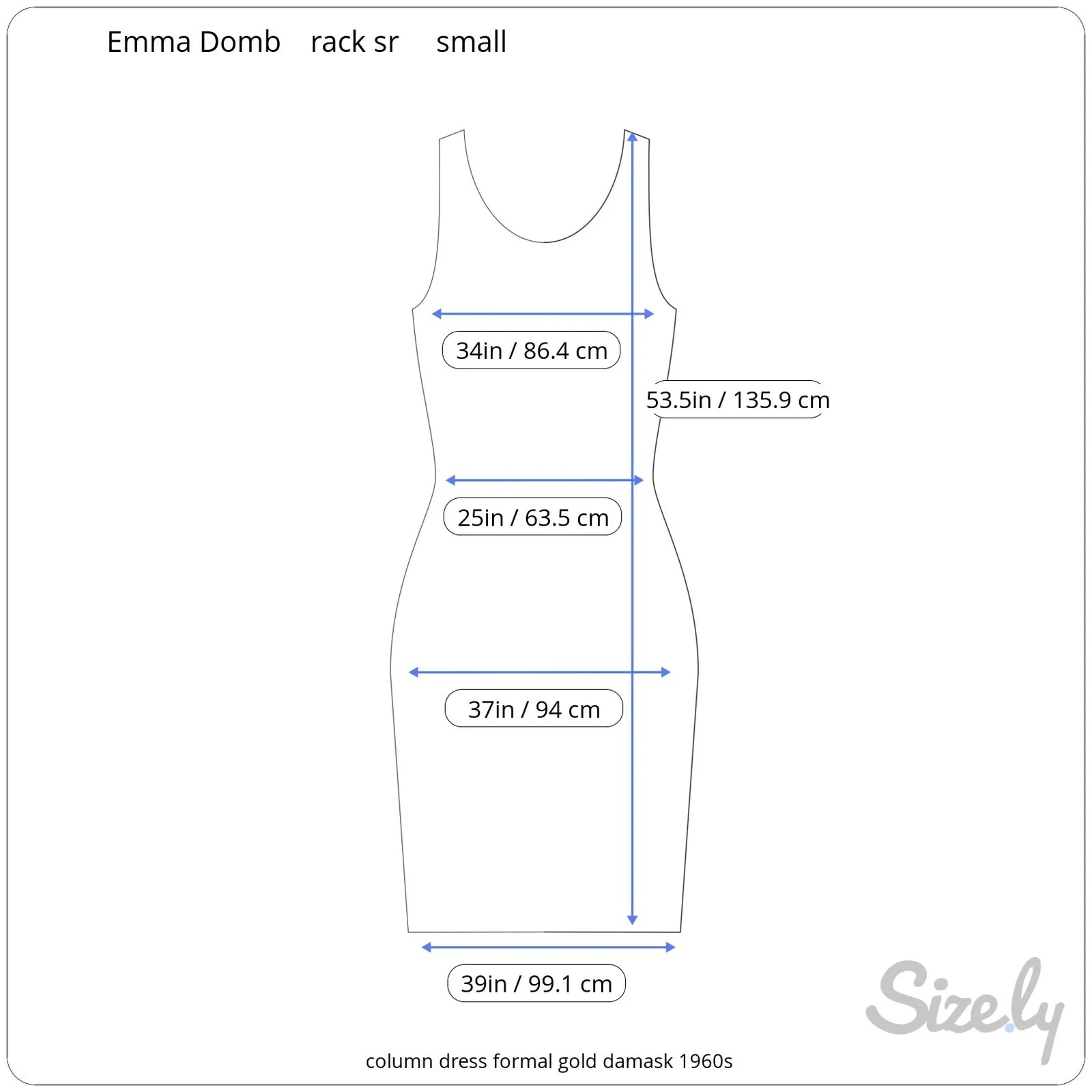 column dress formal gold damask 1960s - Image 8