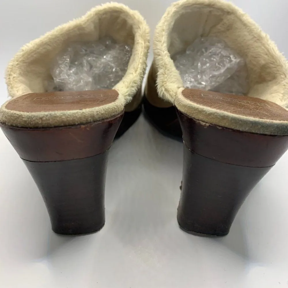 Harold's Eva Leather Suede 3 inch Mule Tan Size 8 - Image 4