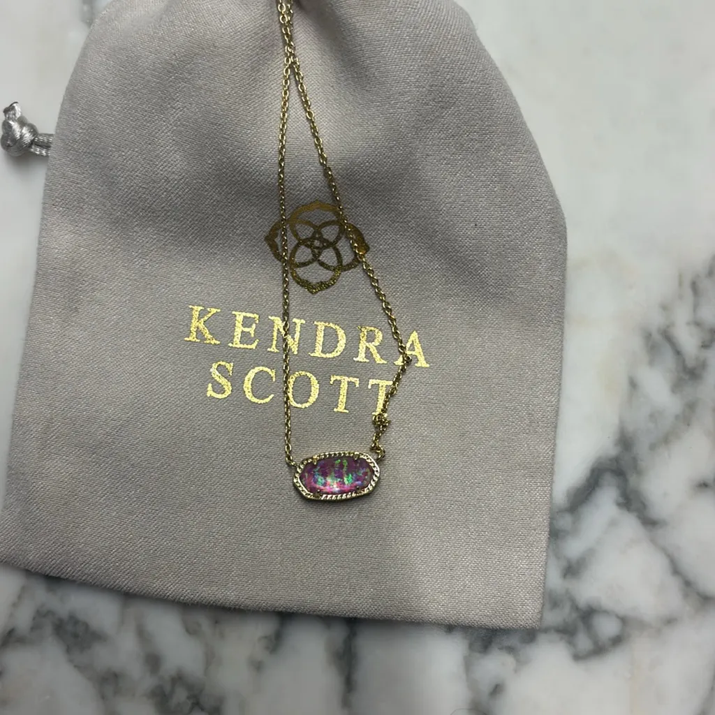 Kendra Scott gold Elisa Pendant pink - Image 6
