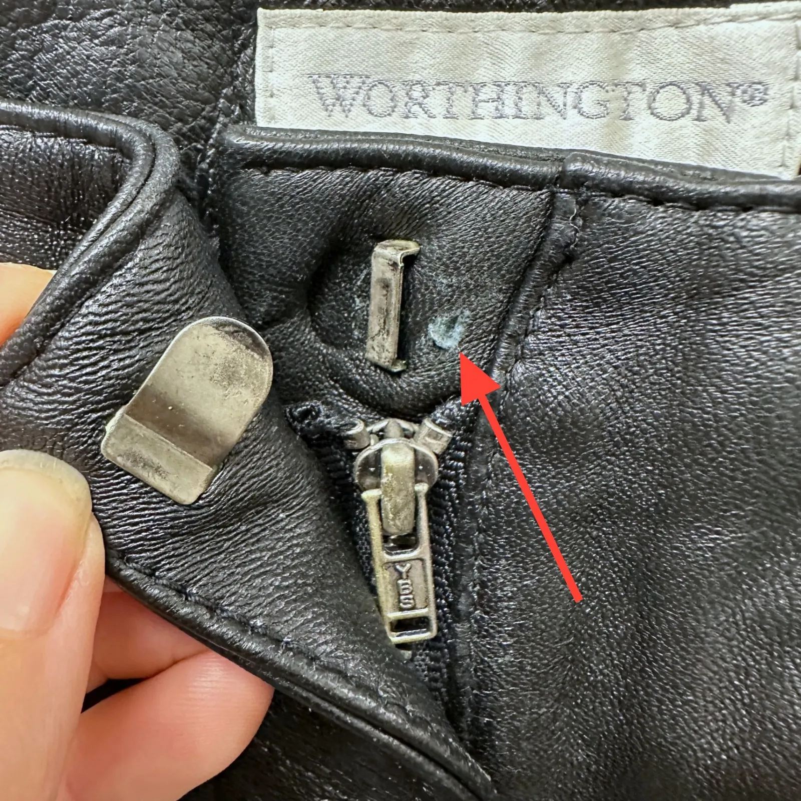 Vintage Worthington Boot‎ Cut Leather Pants Black Size 14 - Image 3