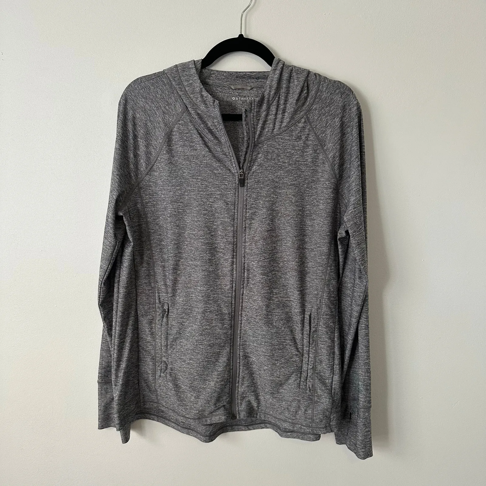 Athleta Pacifica Illume UPF Relaxed heather gray zip up hoodie jacket size L - Image 12